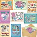 WorldBazaar Vintage Nurse Appreciation Cards with Envelopes 24 Pack Nurses Week Gift Thank You Cards for Healthcare Workers Nurse Graduation Gifts