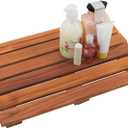 VaeFae Teak Shower Mat, Non-Slip Bath Mat, Luxury Spa Mat, Wooden Mat for Bathtub, 20 x 13 in