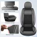 Fumgil Custom Fit Ford F150 Seat Covers 2009-2025 2026 F250/F350/F450 2017-2026 Full Set Waterproof Faux Leather Car Seat Covers for Crew Cab XL XLT Lariat King Ranch Platinum(5 Seats,Black)