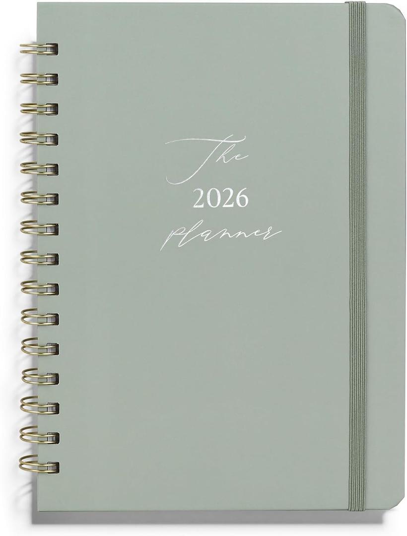 2026 Planner - Weekly and Monthly Planner, January 2026 - December 2026, Hardcover, 2026 Calendar Planner Book with Tabs, Aesthetic, Perfect for Office Home School Supplies (Sage Green, A5 (Jan 2026-Dec 2026))