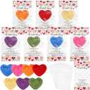 Mindsoft 35 Sets Emotional Cheer Support Gift Bulk Cute Hand Crocheted Pocket Hug Heart Inspirational Cards and Bags Party Favor for Preschool Toddler Boy Girls