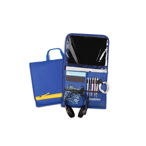 Airplane Pocket Organizer with Tray Table Cover,Portable In Flight Seat Back Organizer & Storage Bag, Commuter Essential Travel Bag Travel Accessories for Flying,Blue (Navy blue)