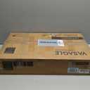 VASAGLE Side End Table with Charging Station, Slim Nightstand with 2 Drawers, Narrow Bedside Table for Living Room, Small Spaces, Heather Greige and Ink Black ULET321B02