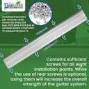 FlowGuard USA Made Professional DIY 5 Inch High Clearance 50-Year Gutter Cover System - White - Aluminum Gutter Guards - 102 Feet - by FlexxPoint