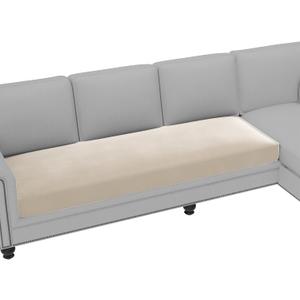 H.VERSAILTEX Fleece Couch Cushion Covers Stretch Couch Covers for 3 Cushion Couch Sofa Thick and Soft Couch Covers Washable (3 Seater Cushion Cover, Ivory)