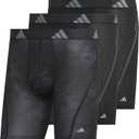 Adidas Men's Performance Athletic Mesh Boxer Brief Underwear, Moisture Wicking, Sport Comfort, 3-Pack (Large, Drift Onix-black/Black/Black)