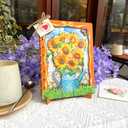 ONLANKET Sunflower Wooden Anniversary Cards 6x8 in, Mothers Day Card, Happy Anniversary Card For Him or Her, Romantic Cards For Her, Love Anniversary Cards For Wife, Husband and Couple