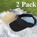 2 Pack Sports Visors Hats Women Adjustable Outdoor Sun Visor Golf Beach Travel Men Cap