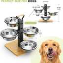 Elevated Dog Bowls Stand - 4 Heights Raised Dog Bowl Large Sized Dog - Dog Feeding Station - Dog Food and Water Bowl Set with Portable Handle - Suitable for Multi-Dog Feeding