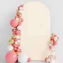 Wokceer 7.2FT Wedding Arch Backdrop Cover Spandex Fitted Beige Backdrop Arch Covers Round Top Chiara Arches Cover for Birthday Party Ceremony Banquet Decoration