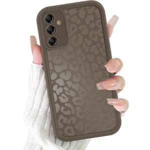 Cute Cheetah Print Phone Case for Samsung Galaxy S25 5G Case 6.2", Aesthetic Luxury Brown Leopard Pattern Design Cover Shockproof Soft TPU Full Camera Lens Protective Funda for Women Girls