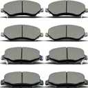 8PCS Front Rear Ceramic Brake Pads Replacement Kit Fits 2007-2011 For Dodge Nitro, 2008-2012 For Jeep Liberty, 2007-2017 For Jeep Wrangler, 2018 For Jeep Wrangler JK（D1273 D1274）