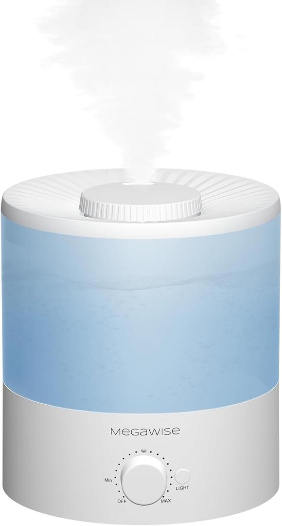 MegaWise Ultrasonic Cool Mist Humidifier SK7620 - 1.5L Capacity, Whisper-Quiet Operation, Adjustable Mist Output, Auto Shut-Off - Ideal for Home, Office, Baby Room, and Bedroom