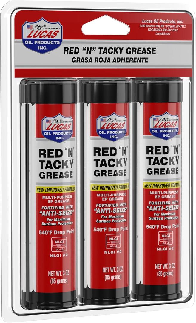Lucas Oil 10318 Red N Tacky Grease 3 Ounce 1 Pack