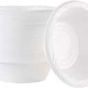 PLASTICPRO 100 Count Disposable 5 ounce White Plastic Dessert Bowls