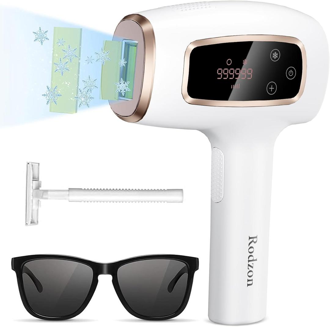 Ipl Laser Hair Removal Hair Removal Device with Painless Care Function for Women IPL Hair Remover for Facial Armpits Legs Arms Bikini Line (Purple) (White)