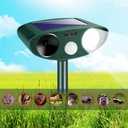 2025 Solar Animal Repellent Ultrasonic Animal Repeller Outdoor Deer Repellent Waterproof with Motion Detection Cat Deterrent Rabbit Raccoon Dog Squirrel Coyote Skunk Repellent for Yard Garden (Green)