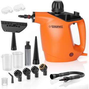 Handheld Steam Cleaner, Steam Cleaner with 16 PCS Accessory & Safety Lock, 500ML Large Capacity Natural Surface Steam for Cleaning, Multipurpose Steamer for Home, Car, Bathroom, Grease (Orange) 