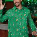 Arvilhill Mens St Patrick's Button Shamrock Clover Printed Long Sleeve Shirt (S-3XL) (M)