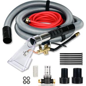 Shop Vac Extractor Kit, Universal Extractor Hose Kit for Shop Vac, Extractor Vacuum Attachment With 25FT Water Line and 10 FT Vacuum Hose & Adapter for Carpet Cleaning
