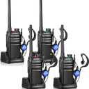 Waterproof walkie talkies Long Range for Adults with Headphones and Charger Dock GMRS Handheld Two Way radios Rechargeable NOAA walkie Talkie (4 Pack)