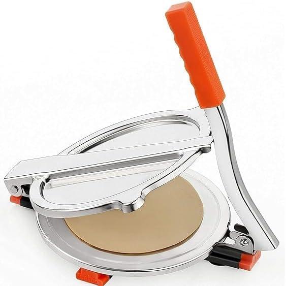 indian Puri Press Stainless Steel Puri Maker Press roti chapati Presser for Home - papad,Puri Maker Press with Handle Kitchen Item Pack of 1