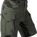 Moosehill Men's Hiking Cargo Shorts: Quick Dry Lightweight Stretch Outdoor Fishing Camping with 9 Pockets (Self-Storing) (Army Green, 36)