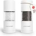 LARS NYSM Salt and Pepper Grinder Set I Salt and Pepper Mills with Adjustable Ceramic Grinder 2 pieces I Manual Design Spice Mill Set (Pure White)