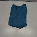 Allegra K Women's V Neck Tops 3/4 Sleeves Solid Knitted Buttons Decor Ruched Blouse (Teal, S)