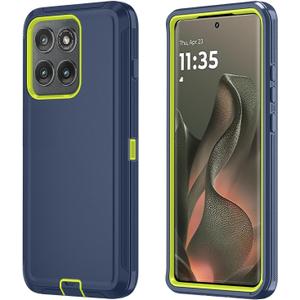 Qinmay Phone Case for Motorola Moto Edge 5G 2025 Case, Heavy Duty Shockproof & Dropproof 3-Layer Cover Phone Case for Moto Edge 2025(Dark/Blue/Green)