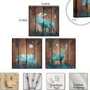 xiysien Rustic Cabin Wall Art Animal Canvas Wall Decor Country Deer Bear Moose Animal Framed Artwork for Farmhouse Living Room Bedroom 12''x12''x3PCS