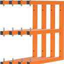 Lumber Rack Wall-Mounted Lumber Storage Rack, Heavy Duty Wood Storage Racks with 6-Level System, 1320 LB Sturdy Garage Wood Organizer, Orange Lumber Metal Racks for Indoor and Outdoor (4 Pack)