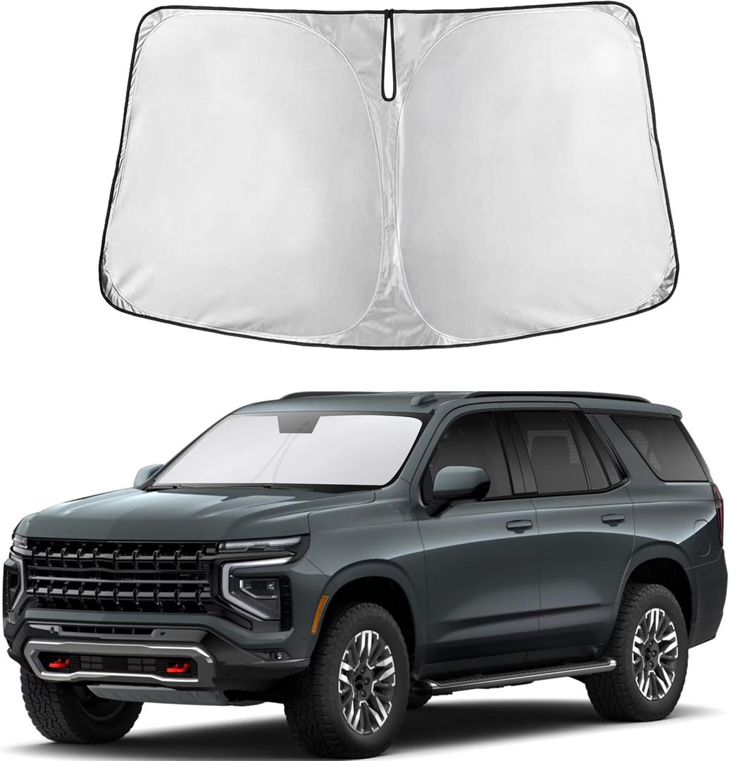 Autovir Windshield Sun Shade Fit for 2021-2024 2025 2026 Chevrolet Tahoe | Sunshade, Front Car Window Shades Sun Visor, Blocks UV Rays & Heat, Car Accessories