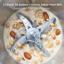 35oz Nut Milk Maker, Compact Soy Milk Maker with 12 Blades, White