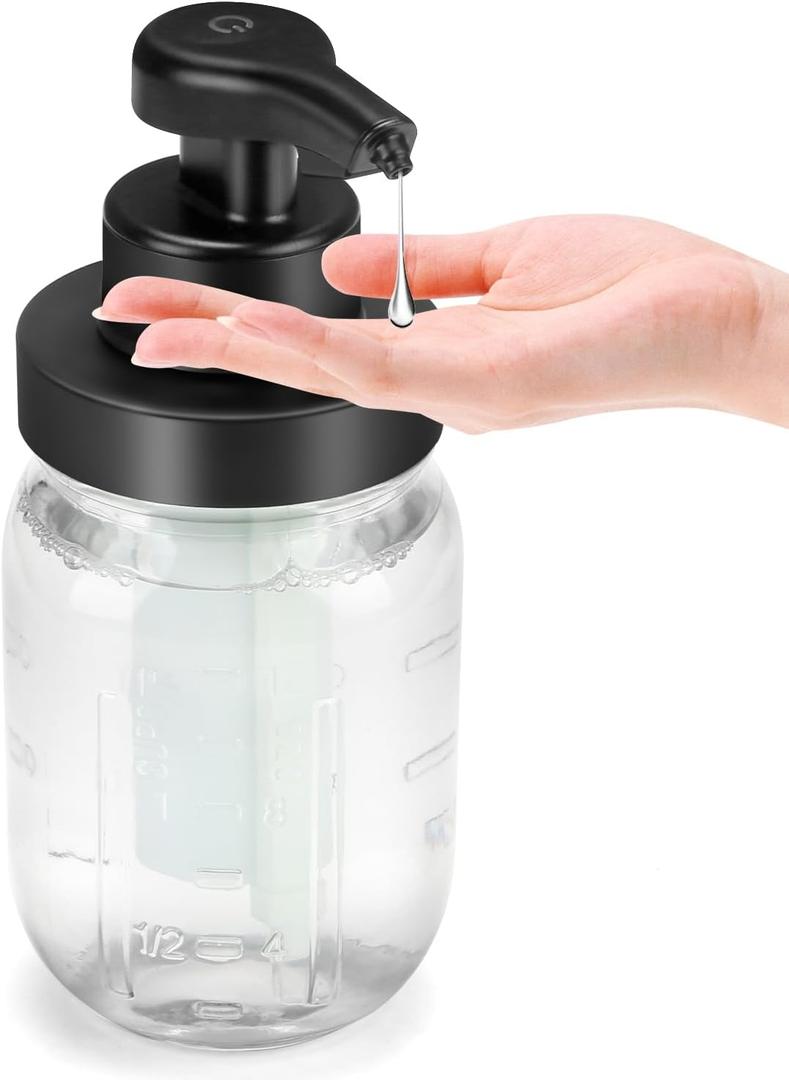 Automatic Soap Dispenser Liquid Bathroom: Rechargeable Touchless Auto Smart Electric Clear Glass Soap Dispenser - Kitchen - Hand Dish Lotion Couple