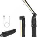 Rechargeable Work Light, 360 Rotate Design, Magnetic LED Work Light Foldable Flashlight,5 Lighting Modes, Mechanic Light, Portable Outdoor Lamp for Car Repair, Camping, Emergency