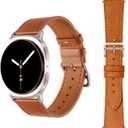 Genuine Leather Band Compatible with Samsung Galaxy Watch 8 40mm/44mm/ 8 Classic 46mm 2025 Only,Soft Wristband Stylish and Comfortable Replacement Strap for Women Men,Brown