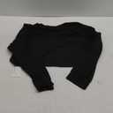 Avanova Women Off The Shoulder Crop Tops Long Sleeve T Shirts Oversized Loose Tee (Small, Black)