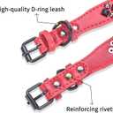 2 x Stylish PU Leather Dog Collar with Alloy Buckle, Black Diamond Rivets, Adjustable, Durable for Small, Medium, Large Dogs - Grey S (Small (Pack of 1))