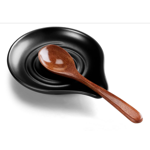 HaWare Spoon Rest for Stove Top, 5.1" Ceramic Spoon Holder, Matte Black