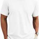 MAGNIVIT Men's Shirts Short Sleeve Cotton T-Shirt Crew Neck Light Tees Classic Basic Casual Tops Plain Soft Shirt (White, L)