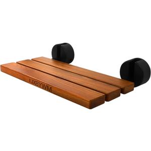 20" Shower Seat Teak Shower Bench, Wall Mounted Fold Down Shower Seats for Adults, Shower Seats for Adults a 400 lbs Capacity, Rust-Resistant Teak Folding Seat Suitable for Indoor Outdoor Use.