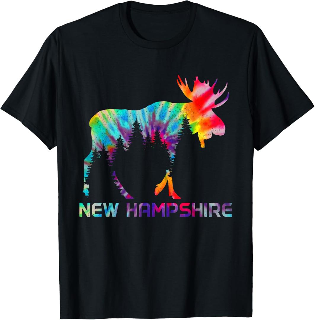 New Hampshire Vintage Tie Dye Souvenir Elk T-Shirt XXL