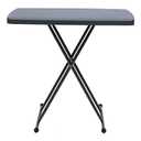 Iceberg Small Camping Personal Folding Table, Heavy Duty Utility Table, Adjustable Height, Charcoal, 19.5 L x 30 W x 28" H