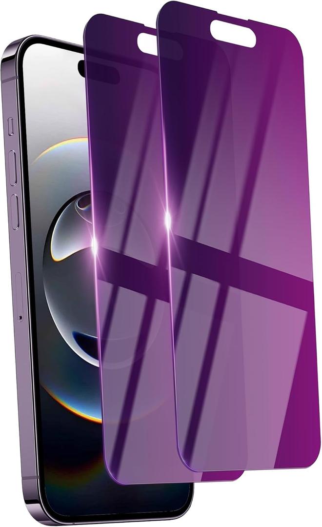 2 Pack Privacy Screen Protector for iPhone 16e 2025 Tempered Glass 6.1inch Private Saver Anti-Spy Anti-Blue Light Eye Protection Anti-Scratch Full Coverage