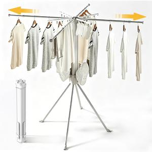 Clothes Drying Rack Foldable, 4-Legged Drying Rack Clothing Floor Standing, 3.4" x 3.4" x 30"