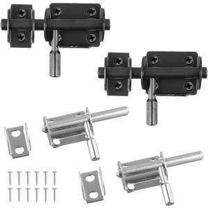 4 Pcs Slide Barrel Bolt Latch, Small Sliding Door Locks, Gate Garage Door Latch(Black,Silver)