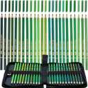 Green Colored Pencils,Oil Based Wooden Colored Pencil Set for Adults Coloring Books Drawing Sketching Art Supplies 24 Color