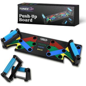 Push Up Board 9-in-1 Multi-Functional Workout Equipment for Home Pushup Board for Men and Women - Strength Training, Chest, and Arm Exercises Burn Fat & Build Muscle
