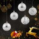 Christmas Ornaments - 16 Pcs Christmas Ball Ornaments Set, Assorted Shatterproof Christmas Glittering Ornaments for Christmas Tree, Christmas Tree Decoration for Xmas Holiday (Silver)